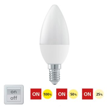 Skrautpera LED E14 innbyggður dimmer 6W Ø37 mm