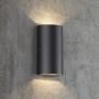 Veggljós LED Rold sveigt svart 16x9 cm