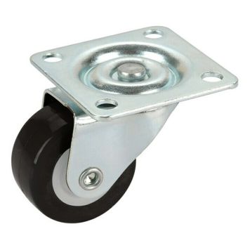 Snúningshjól 38x14mm 20kg svart