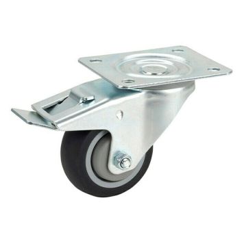 Snúningshjól með bremsu TPE 107x80mm 100kg