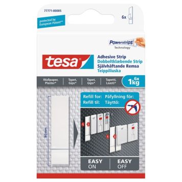 Tvíhliða límband 1kg Tesa Powerstrips 6stk 