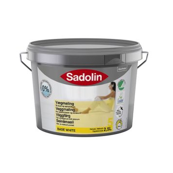 Veggmálning helmat hvítur 2,5L Sadolin