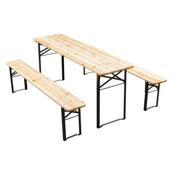 Borð og bekkir fura/svart