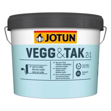 Loft- & Veggmálning 2 í 1 hvítur grunnur 2,7L Jotun