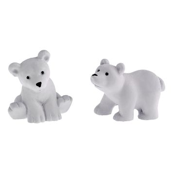 Jólaskraut ísbirnir 2 stk 4 cm