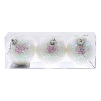 Jólakúlur Ø6 cm 3 stk hvítar