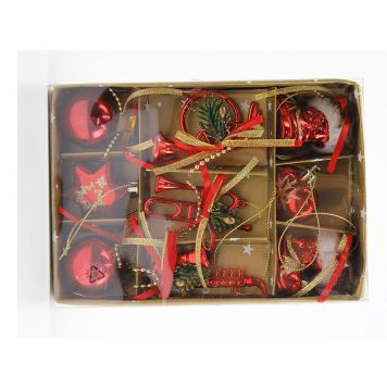 Jólatrésskraut blandað 4-7,5 cm 9 stk rautt