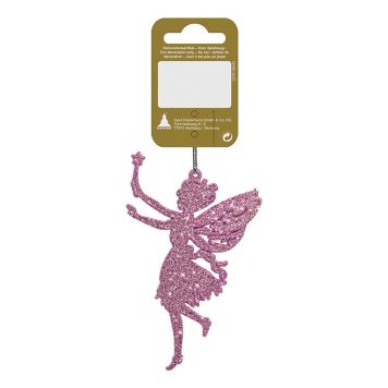 Jólatrésskraut engill 6,5x11 cm bleikur