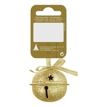 Jólaskraut bjalla 4 cm gulllituð