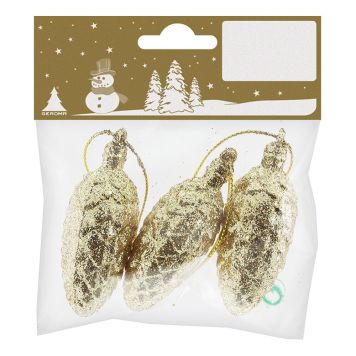 Könglar 7 cm 3 stk gulllitaðir