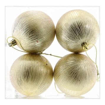 Jólakúlur Ø8 cm 4 stk gulllitaðar