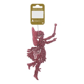 Jólatrésskraut álfur 12,5 cm bleikur