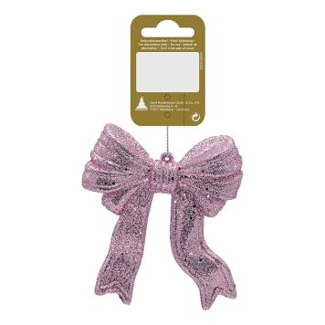 Jólatrésskraut slaufa 8x9 cm bleikt