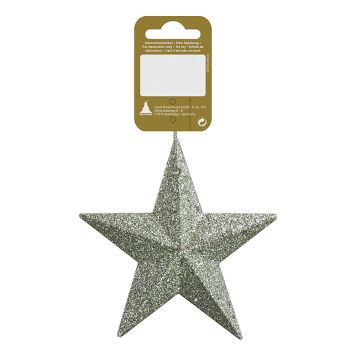 Jólatrésskraut stjarna plast Ø26 cm græn