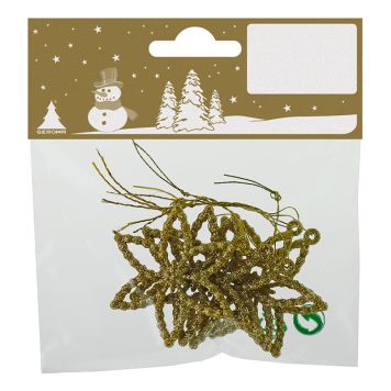 Stjörnur 4,5 cm 5 stk gullitaðar