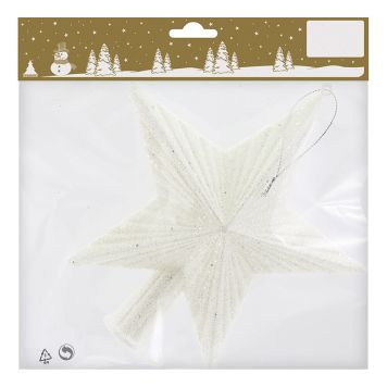 Jólatréstoppur stjarna 19 cm hvít