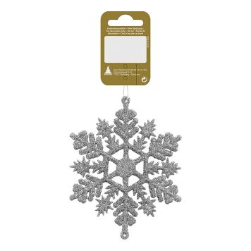 Jólatrésskraut snjókorn Ø11 cm silfurlitað