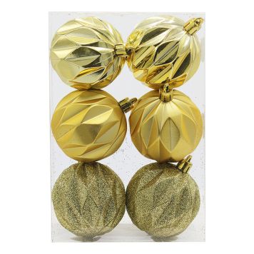 Jólakúlur Ø6 cm 6 stk gulllitaðar