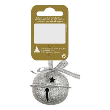 Jólaskraut bjalla 4 cm silfurlituð