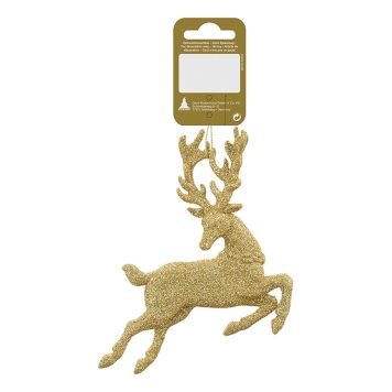 Jólatrésskraut hreindýr 13x13 cm gulllitað