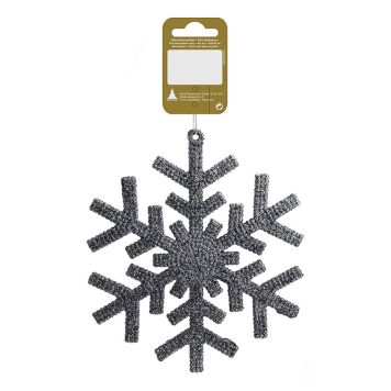 Jólatrésskraut snjókorn Ø15 cm silfurlitað