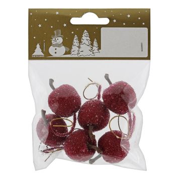 Skraut epli 3 cm 6 stk rauð