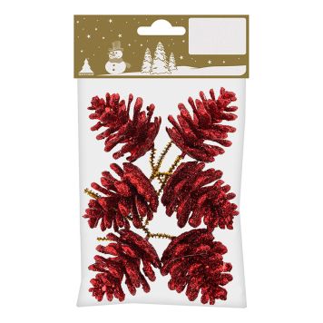 Könglar 4 cm 6 stk rauðir