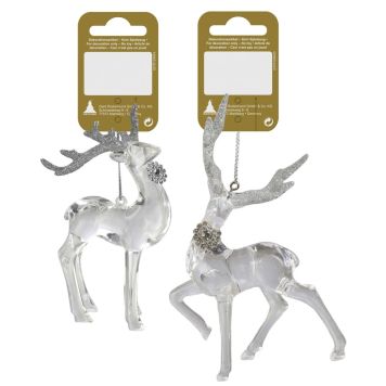 Jólatrésskraut hjörtur 12x7 cm með glimmeri Geroma