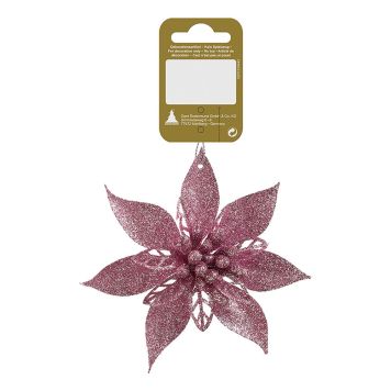 Jólatrésskraut blóm 12 cm bleikt