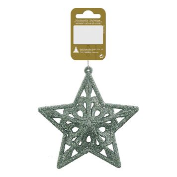 Jólatrésskraut stjarna plast Ø11,5 cm blá