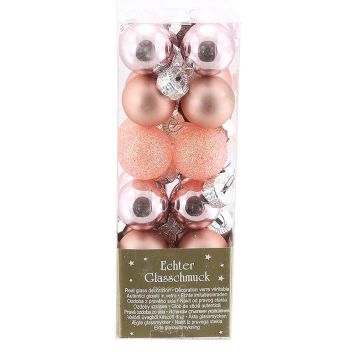 Jólakúlur gler Ø2 cm margir litir 24 stk