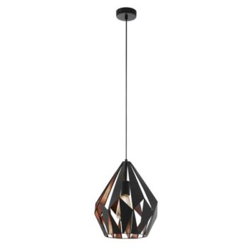 Loftljós Carlton, E27, 60W frá Eglo, þv.31 cm, svart/kopar