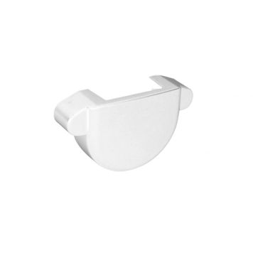 Endalok á þakrennu 75mm hvítt