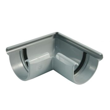 Þakrennu úthorn 100mm 90° grátt