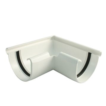 Þakrennu úthorn 100mm 90° hvítt