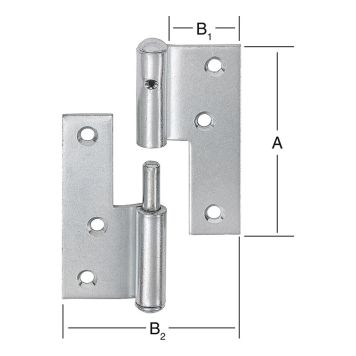 Löm fyrir hurð vinstri 80x30/70mm Vormann galv.