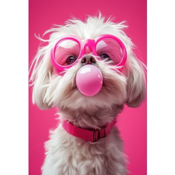 Hljóðvistarmynd hundur bleikur 1220x1800x20 mm InEx