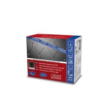 Jólanet marglita með tímastillir 80x80cm 40 LED IP44 rafhlöðu