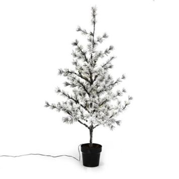 Jólatré 120 cm með snjó og ljósum 