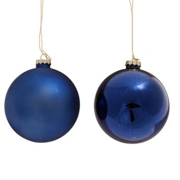 Jólakúla gler Ø8 cm dökkblá