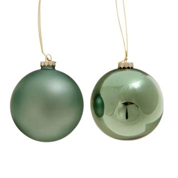 Jólakúla gler Ø8 cm græn blandað