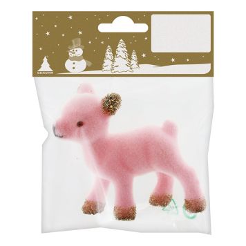 Hreindýr 7,5 cm bleikt