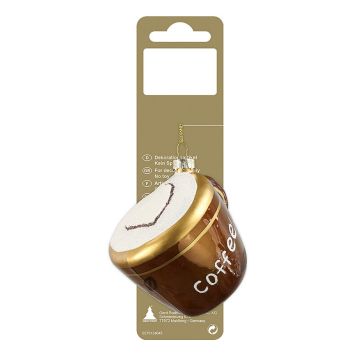 Jólatrésskraut kaffibolli gler brúnt