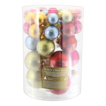 Jólakúlur gler Ø3-7 cm margir litir 40 stk 