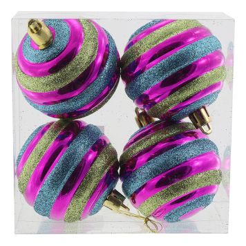 Jólakúlur Ø6 cm 4 stk marglitaðar