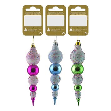 Jólatrésskraut jólakúlur plast margir litir 1 stk