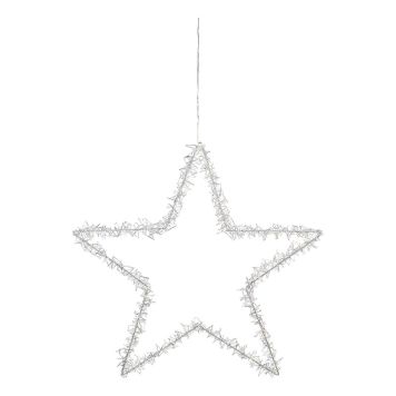 Jólastjarna hangandi 60cm silfur 70 LED IP44 230V