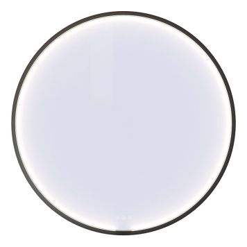 Spegill LED með ramma Ø90 cm Moon svartur