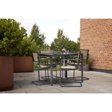 Garðborð 90x90cm Bordeaux og 4 stólar Bo