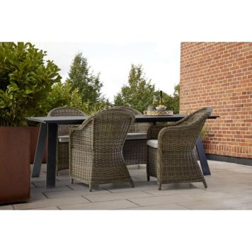 Garðborð 220x100cm Cathrine og 4 stólar Nadia